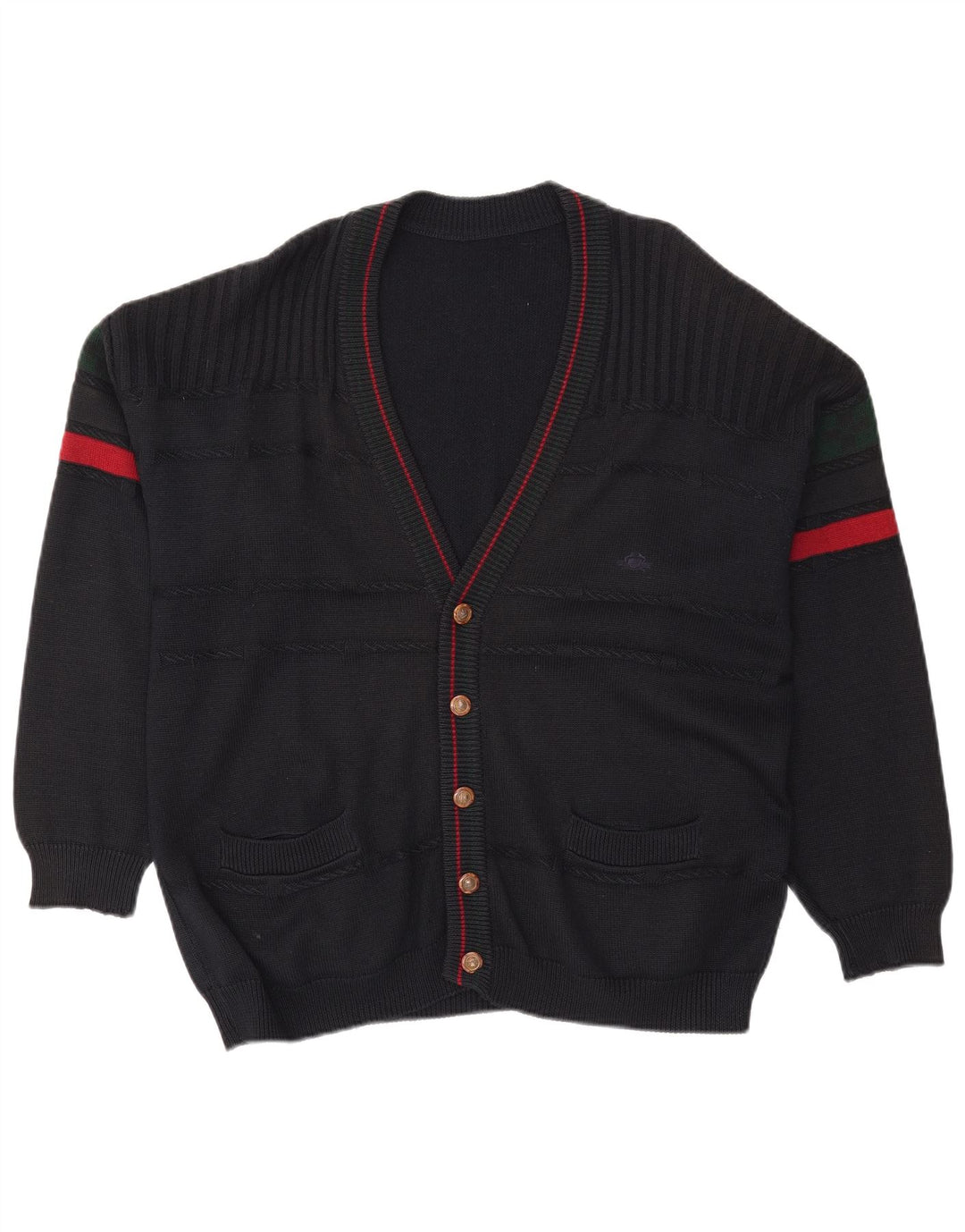 Cardigan Vintage pentru bărbați, XL, negru, bloc de culoare