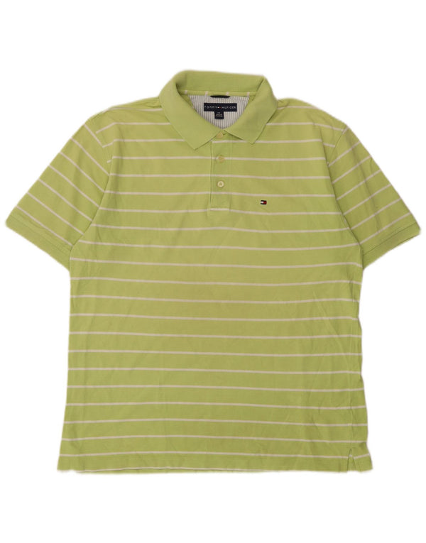 Tricou polo Tommy Hilfiger pentru bărbați, bumbac cu dungi verzi mari