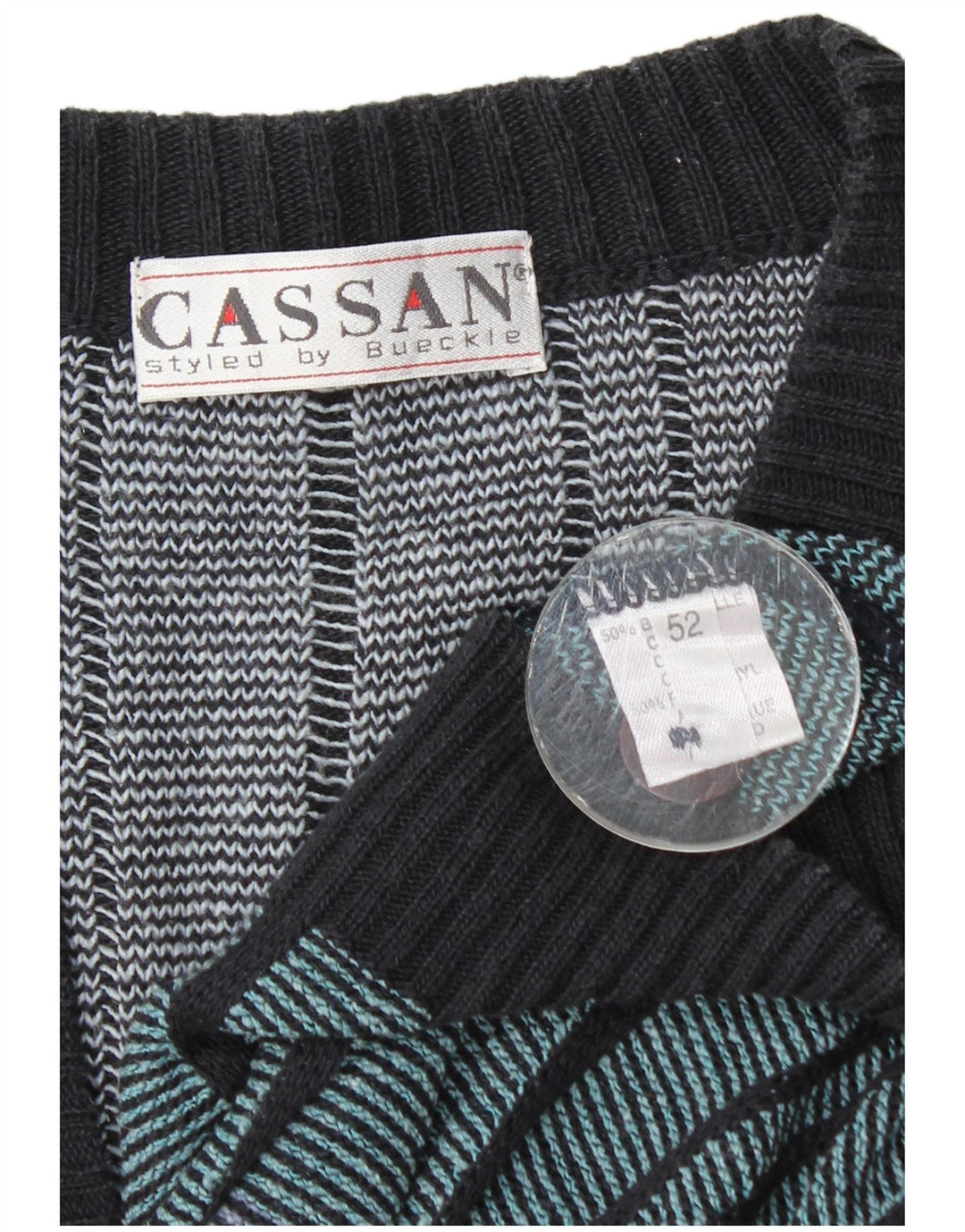 Pulover cardigan pentru bărbați Cassan IT 52, bumbac cu dungi mari, multicolore
