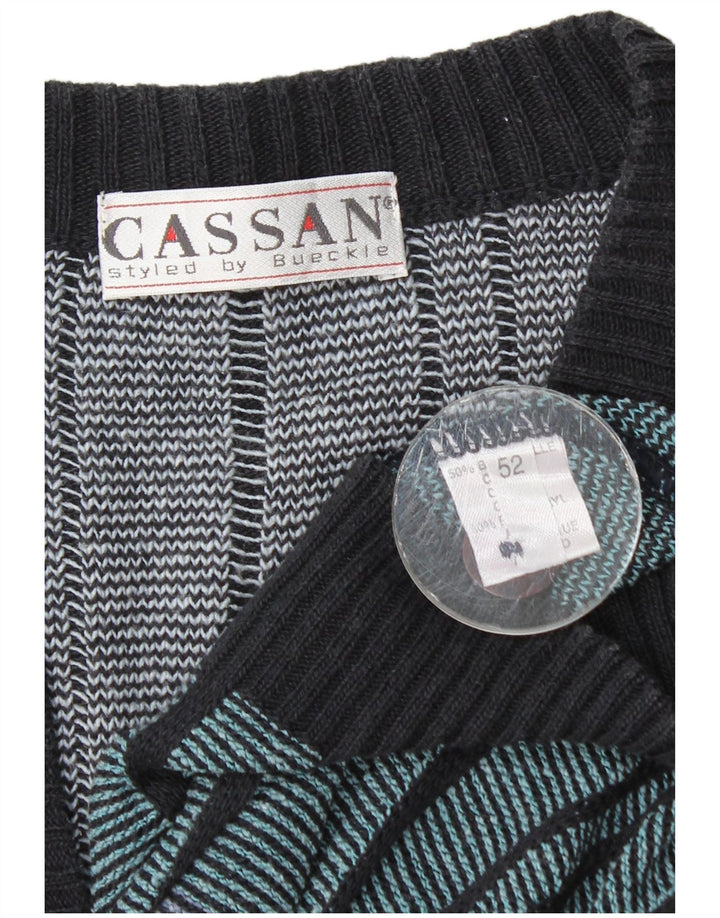 Pulover cardigan pentru bărbați Cassan IT 52, bumbac cu dungi mari, multicolore