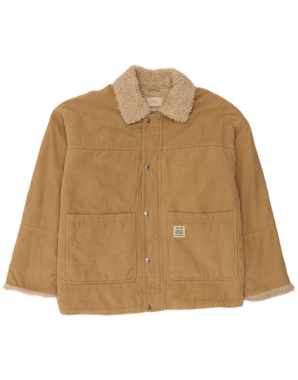Jachetă pentru bărbați Urban Outfitters Sherpa Corduroy UK 38 Medium Beige Bumbac