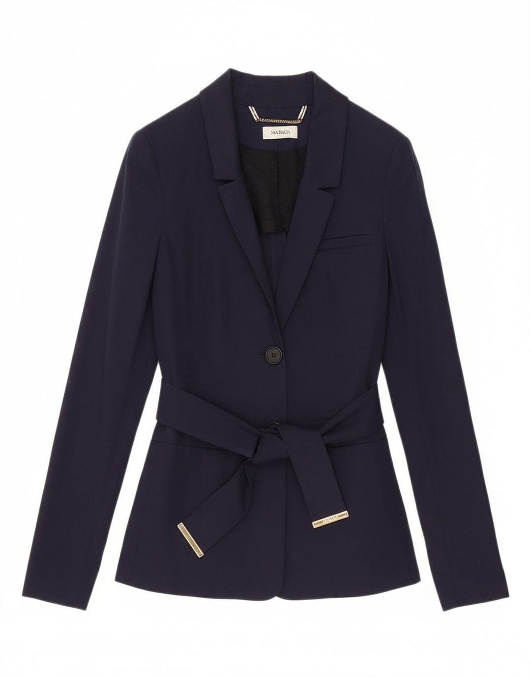 MAX & CO. Womens 2 Button Blazer Jacket UK 4 XS Navy Blue Cupro Vintage Max & Co. and Second-Hand Max & Co. from Messina Hembry 