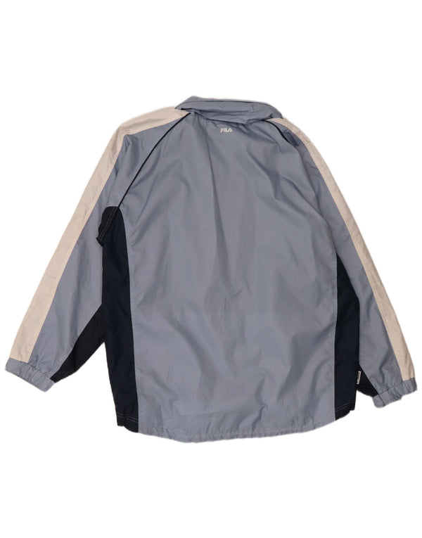 Jachetă de vânt cu glugă Fila pentru bărbați UK 40, mare, albastru, nailon color bloc