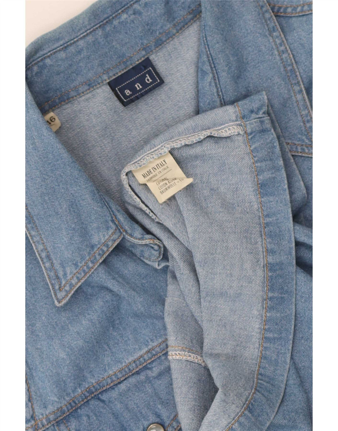 Și cămașă de denim fără mâneci pentru femei IT 46 mare bumbac albastru