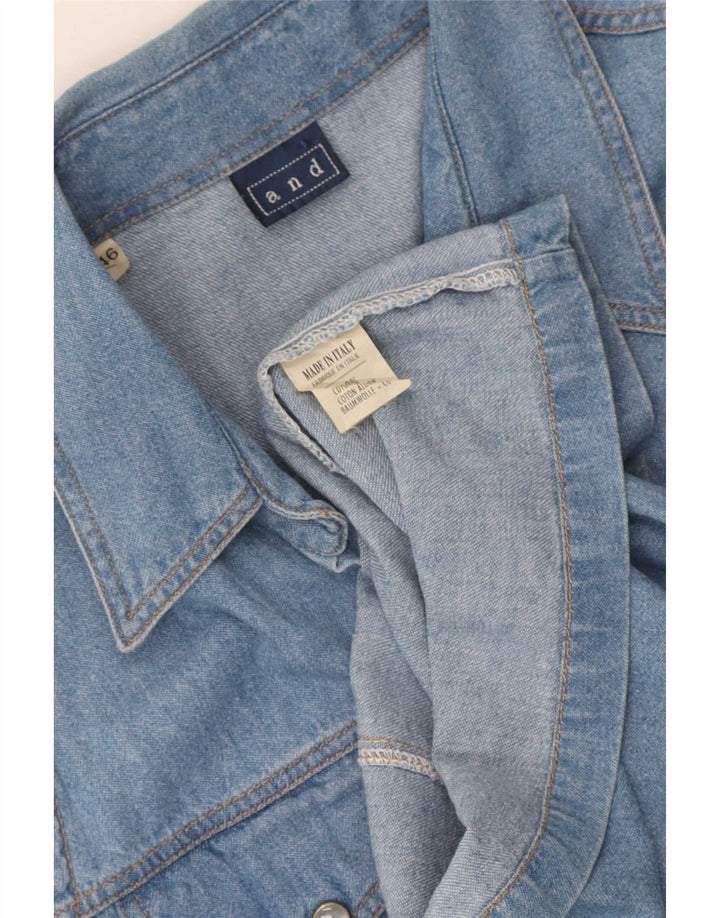Și cămașă de denim fără mâneci pentru femei IT 46 mare bumbac albastru