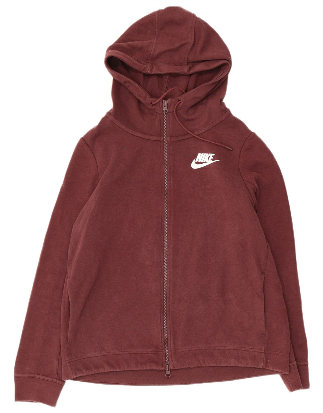 Pulover Nike Graphic Zip pentru femei UK 14 Bumbac maro mediu