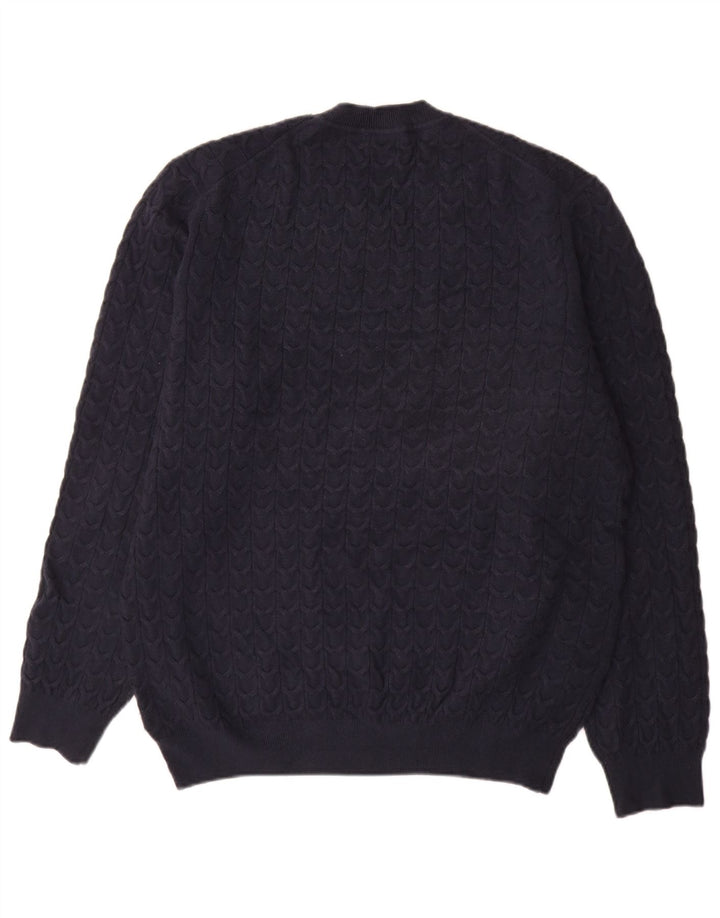 Pulover Massimo Dutti pentru bărbați cu gât crew pulover XL bleumarin, viscoză