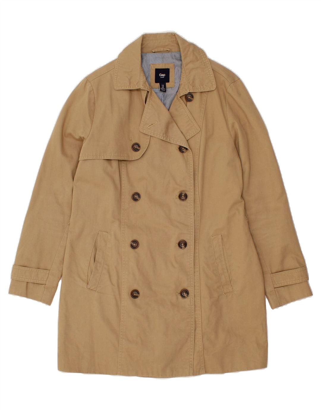 GAP Womens Trench Coat UK 14 Medium Beige Cotton Vintage Gap and Second-Hand Gap from Messina Hembry 