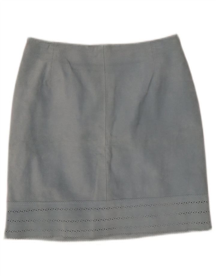 Fusta din piele vintage pentru femei IT 42 Medium W27 Piele albastra