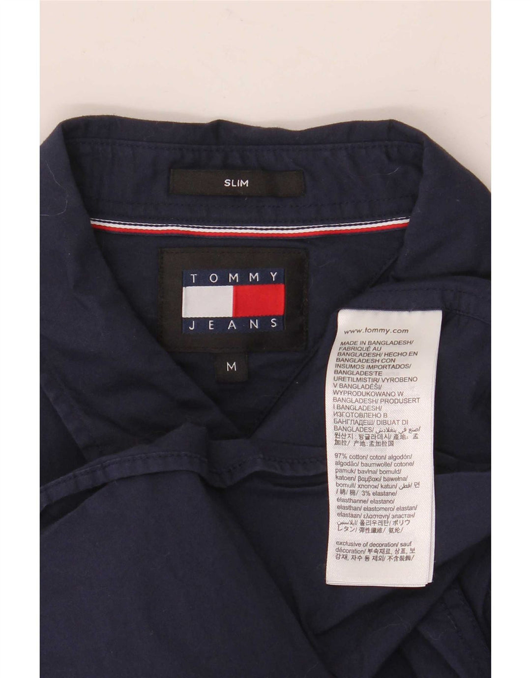 Cămașă subțire pentru bărbați Tommy Hilfiger, bumbac mediu albastru bleumarin