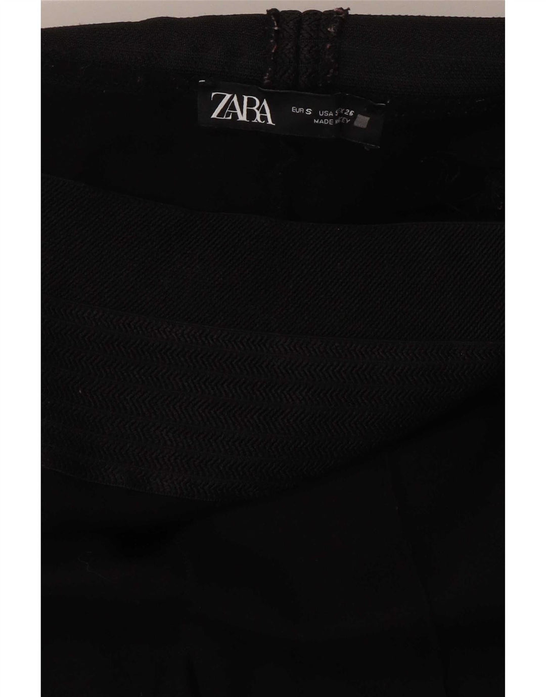 Leggings crop pentru femei Zara UK 8 Small Black Herringbone