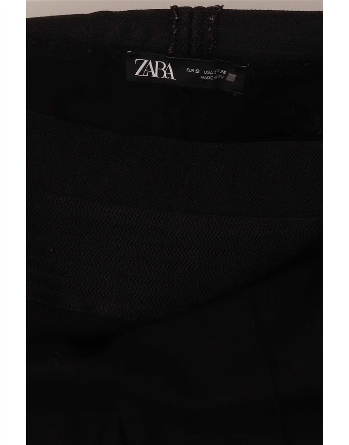 Leggings crop pentru femei Zara UK 8 Small Black Herringbone