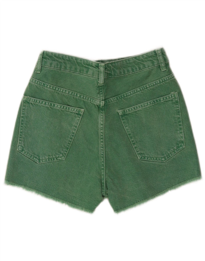 Pantaloni scurți din denim pentru femei Zara EU 34 2XS W24 Bumbac verde