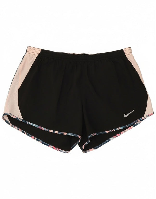Pantaloni scurți sport Nike Dri Fit pentru femei UK 14, mari, negru, poliester color bloc