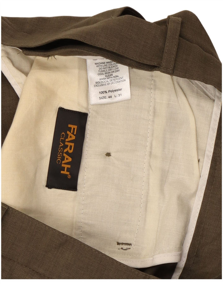 Farah Pantaloni Chino Drepți Bărbați L44 L31 Kaki Poliester