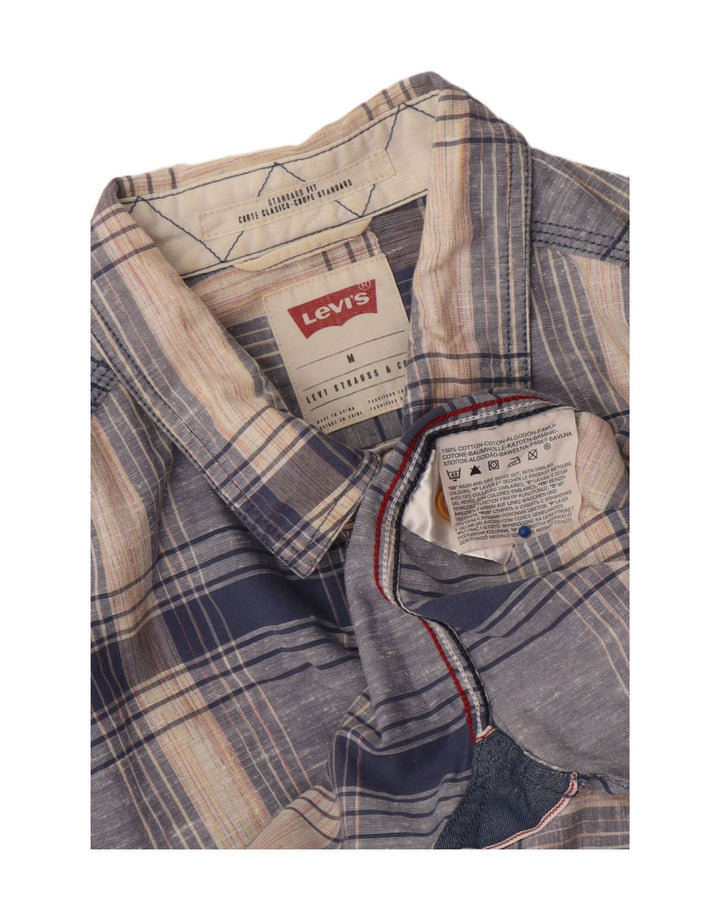 Cămașă pentru bărbați Levi's, bumbac cu carouri albastru mediu