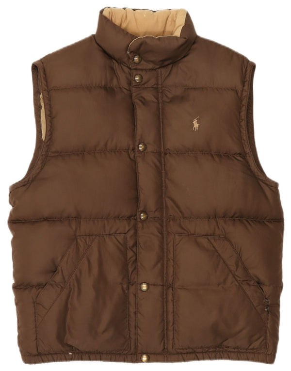 Gilet căptușit pentru bărbați Ralph Lauren UK 38 Medium Brown Poliester