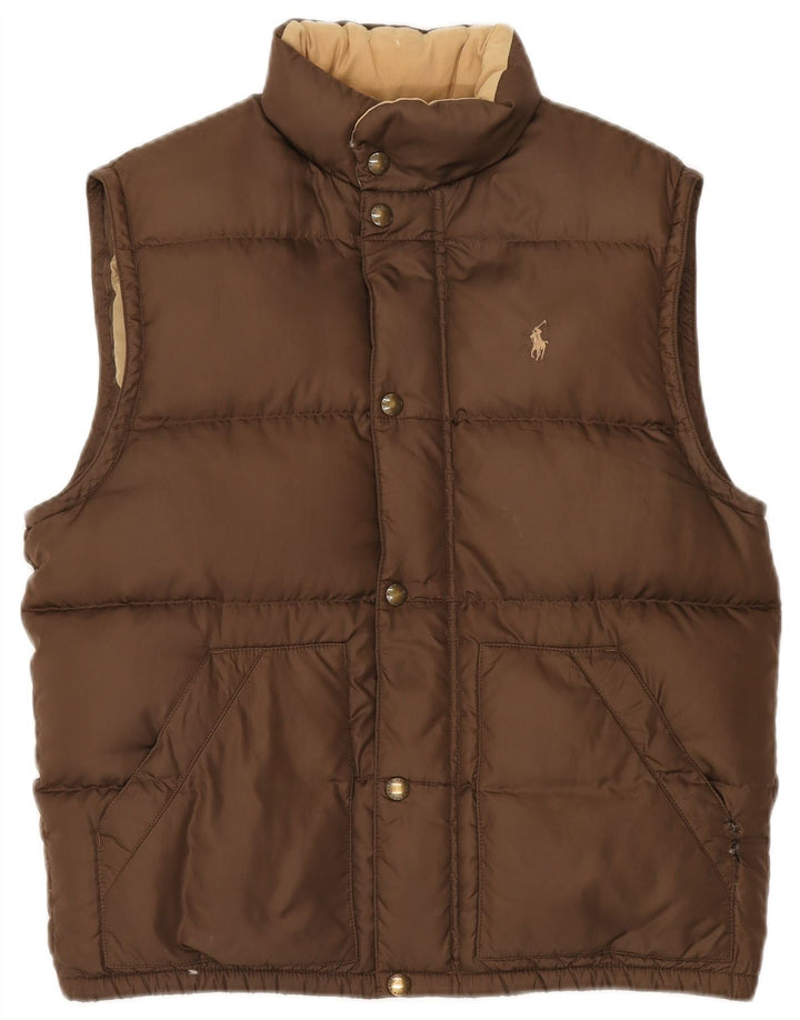 Gilet căptușit pentru bărbați Ralph Lauren UK 38 Medium Brown Poliester