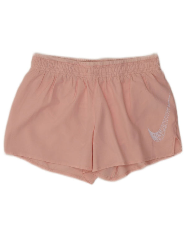 Pantaloni scurți sport Nike Dri Fit Graphic pentru femei UK 10, poliester roz mic