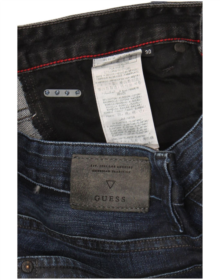 Blugi pentru bărbați Guess drepte W30 L32 bumbac bleumarin