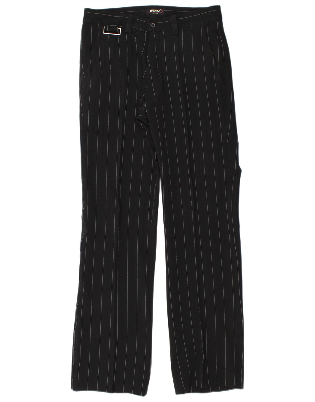 Pantaloni chino drepți pentru femei VINTAGE IT 44 Medium L30 L32 Negru cu dungi