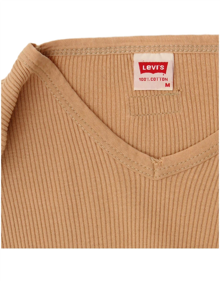 Levi's Top pentru femei cu mânecă lungă UK 12 Medium Beige Bumbac