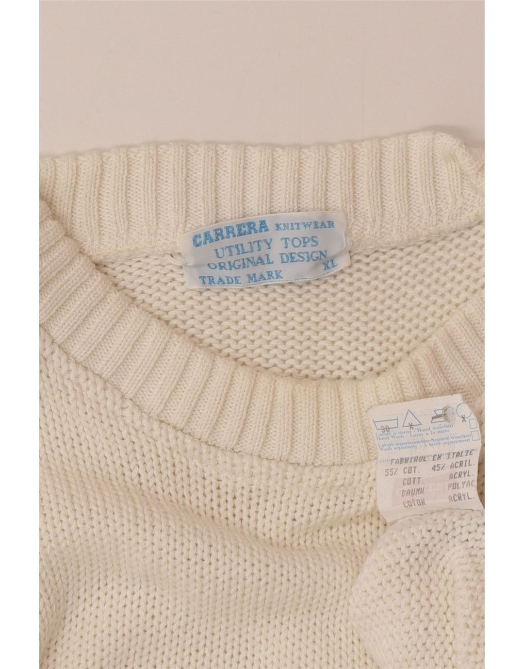 Pulover pentru bărbați Carrera cu gât crew pulover XL bumbac alb