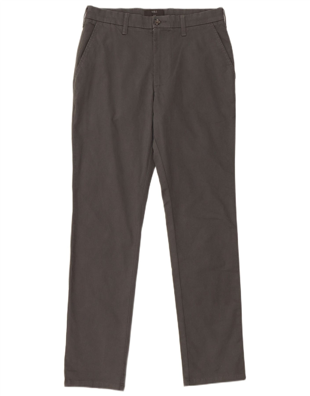 Pantaloni chino slim pentru bărbați Marks & Spencer L30 L31 bumbac gri