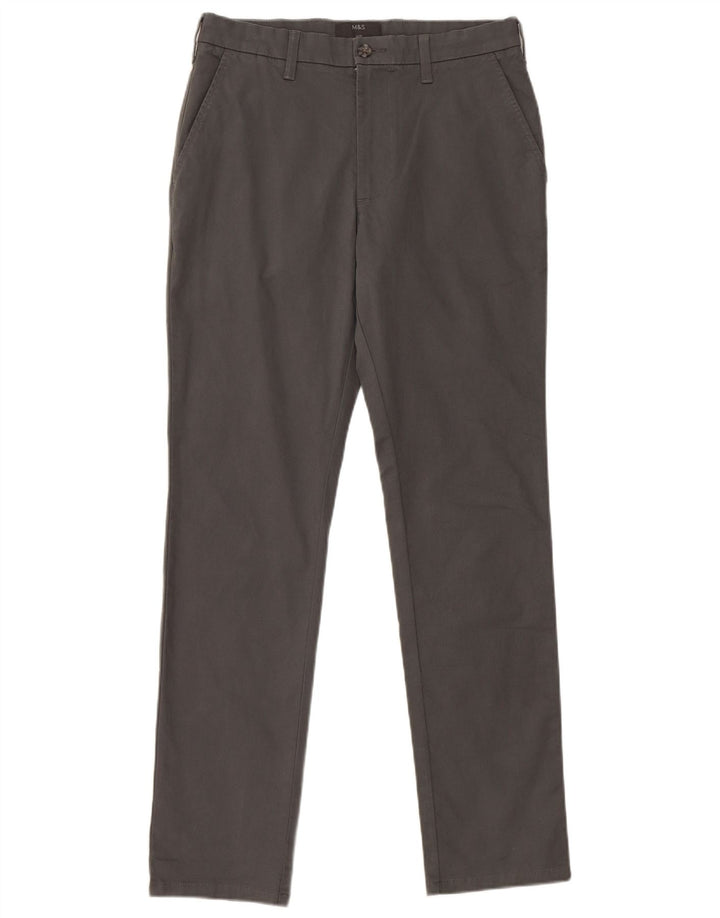 Pantaloni chino slim pentru bărbați Marks & Spencer L30 L31 bumbac gri