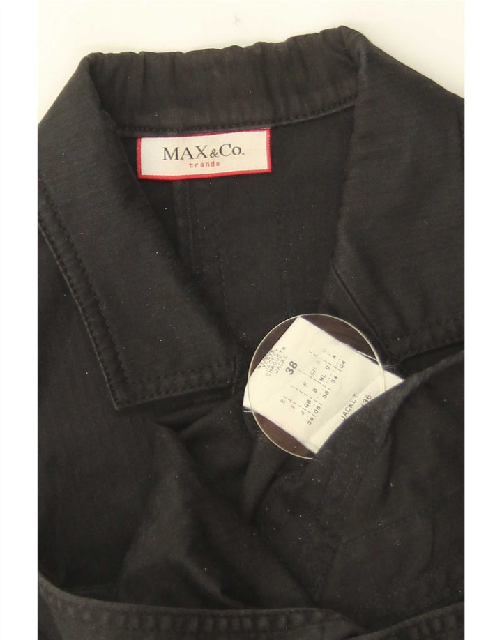 Max & Co. Jachetă pentru femei cu 2 nasturi și mâneci 3/4, UK 6 XS, bumbac negru