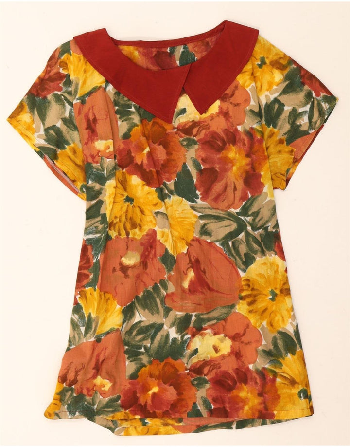 Rochie vintage pentru femei în linie A UK 14 Medium Multicolor Floral