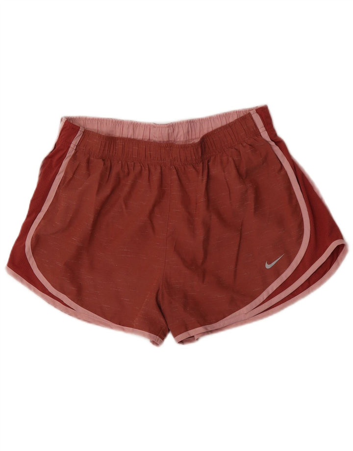 Pantaloni scurți sport Nike Dri Fit pentru femei UK 14, mari, maro, poliester cu pete