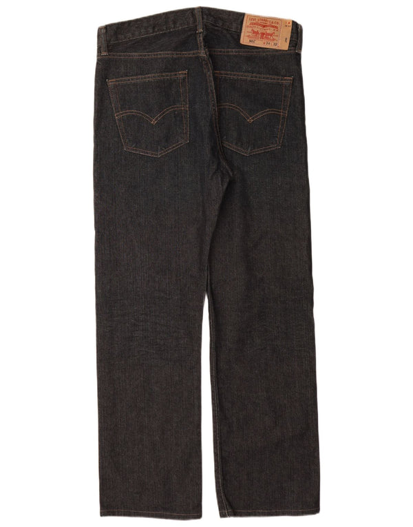 Blugi drepti pentru bărbați LEVI'S 501 W34 L30 bumbac bleumarin