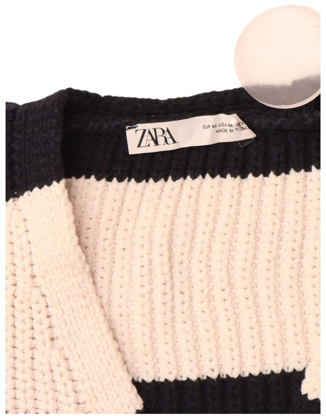 Vesta pentru femei Zara UK 14 Poliester cu dungi alb mediu