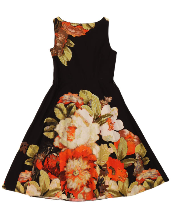Rochie A-Line fără mâneci pentru femei Debenhams UK 12 Medium Black Floral Bumbac
