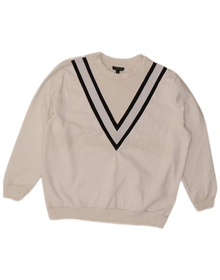 Topshop Pulover supradimensionat pentru femei UK 12 Medium White Striped