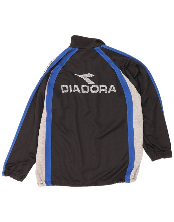 Jachetă de trening grafică Diadora pentru bărbați, mediu negru, color block
