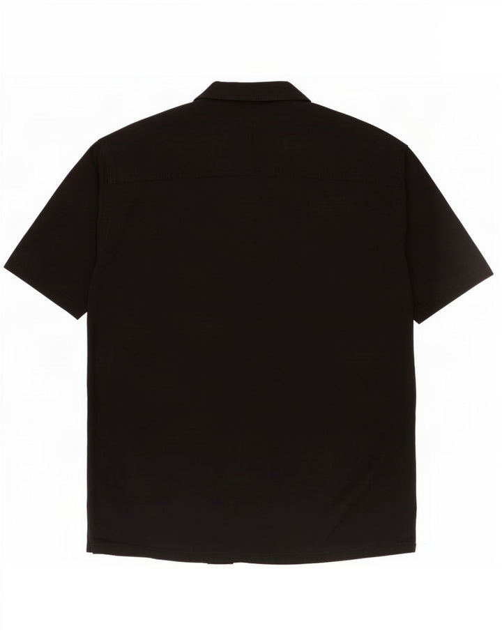 Cămașă cu mânecă scurtă pentru bărbați Zara XL bumbac negru