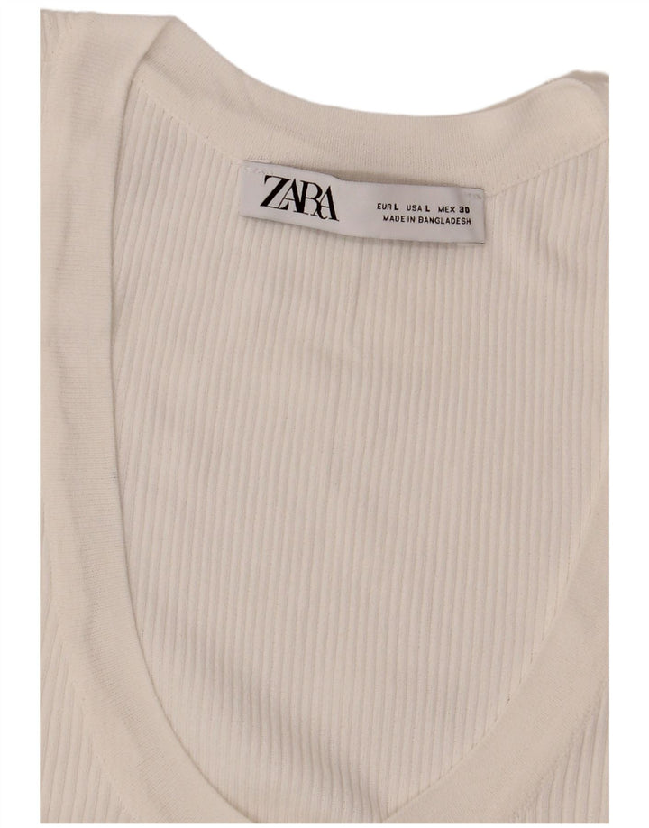 Bluză fără mâneci pentru femei Zara UK 14 Large White