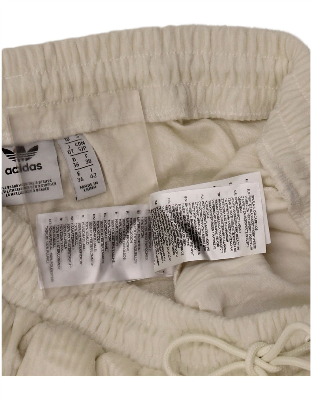 Pantaloni de trening Adidas pentru femei Joggeri UK 10 Poliester alb mic