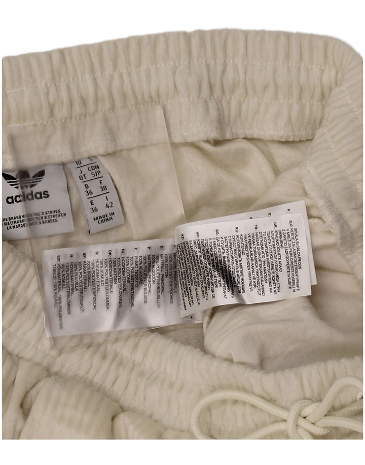 Pantaloni de trening Adidas pentru femei Joggeri UK 10 Poliester alb mic