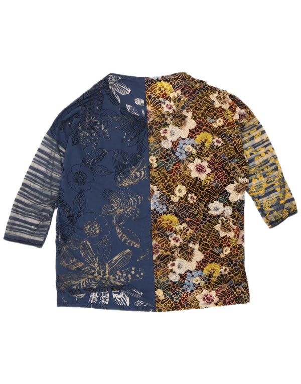 Top supradimensionat pentru femei Desigual, mânecă 3/4 UK 16, mare, multicoloră, florală