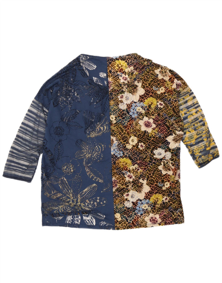 Top supradimensionat pentru femei Desigual, mânecă 3/4 UK 16, mare, multicoloră, florală