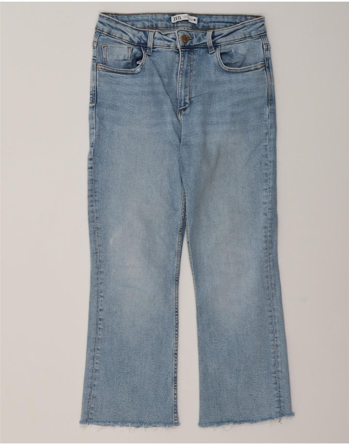 Blugi de damă ZARA Crop Bootcut EU 40 Medium W30 L25 Bumbac albastru