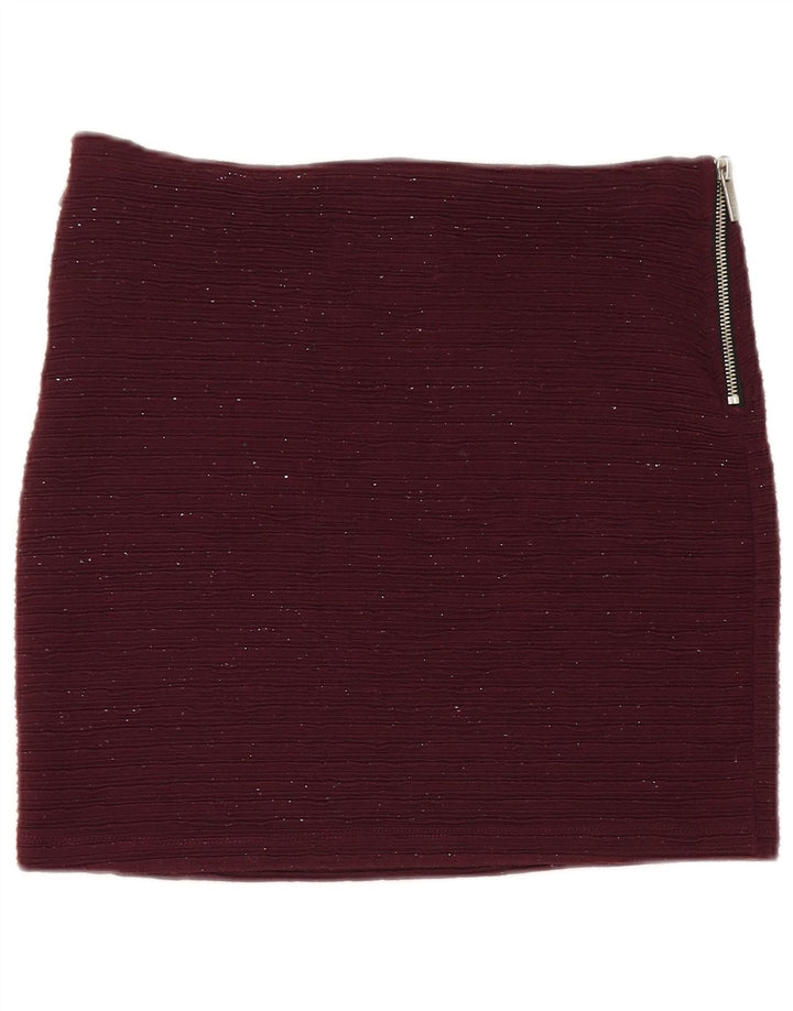 Fusta mini pentru femei Superdry Medium W30 Burgundy Flecked Poliester