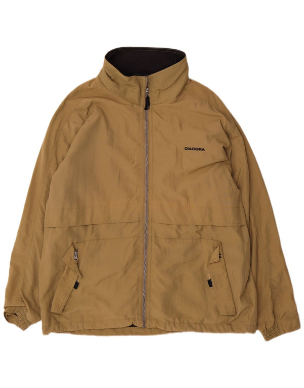 Jachetă de ploaie Diadora pentru bărbați cu glugă UK 42 XL Kaki Poliamidă