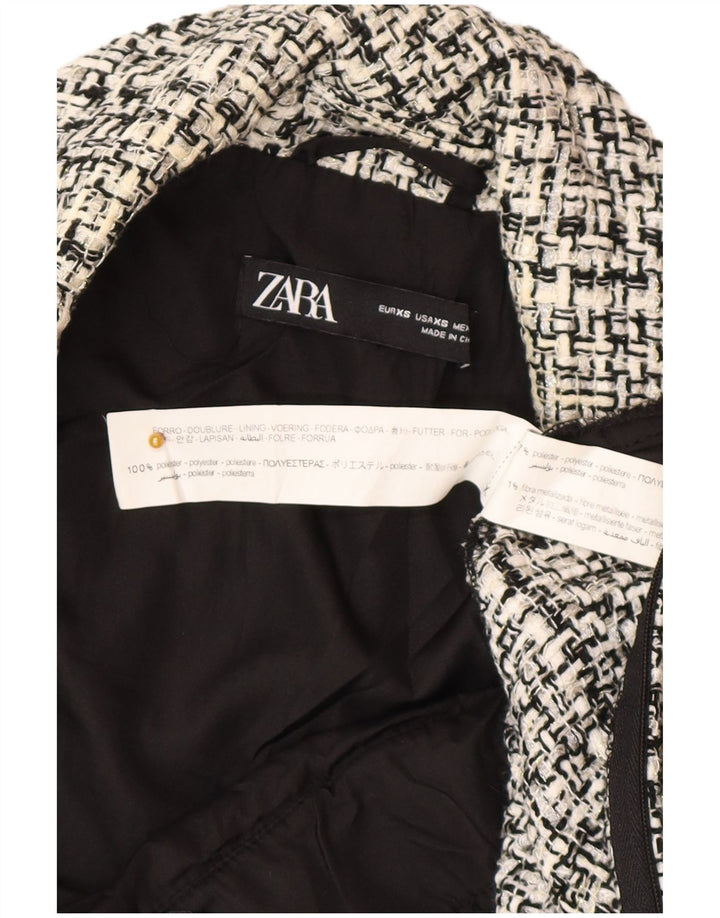 Costum pentru femei Zara fără mâneci UK 6 XS poliester cu carouri gri