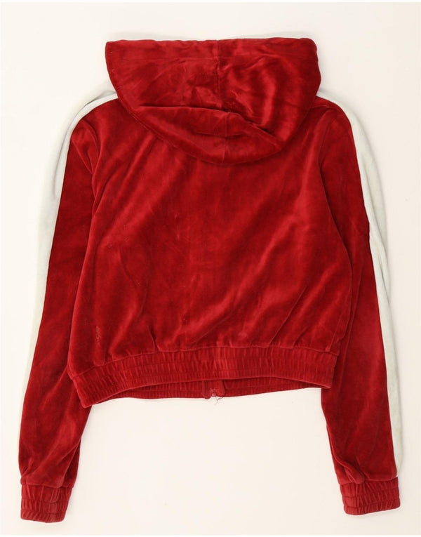 Pulover Fila Oversized Crop Zip Hoodie pentru femei UK 10 Small Red Colorblock