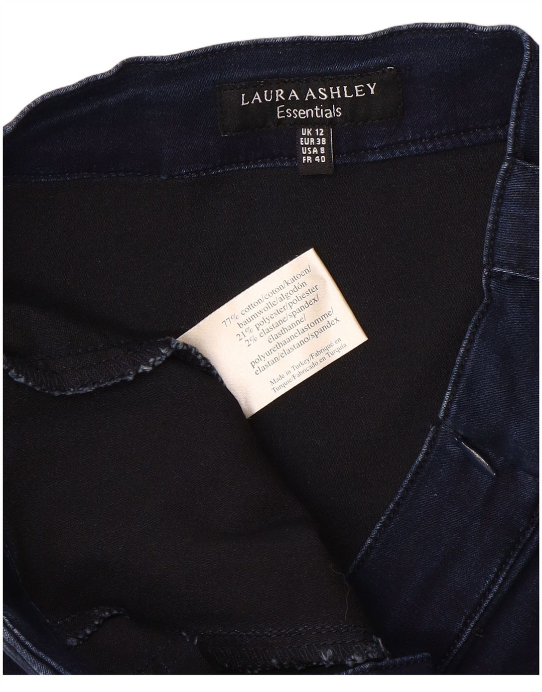 LAURA ASHLEY Fusta de blugi pentru femei UK 12 Medium W32 Bumbac bleumarin