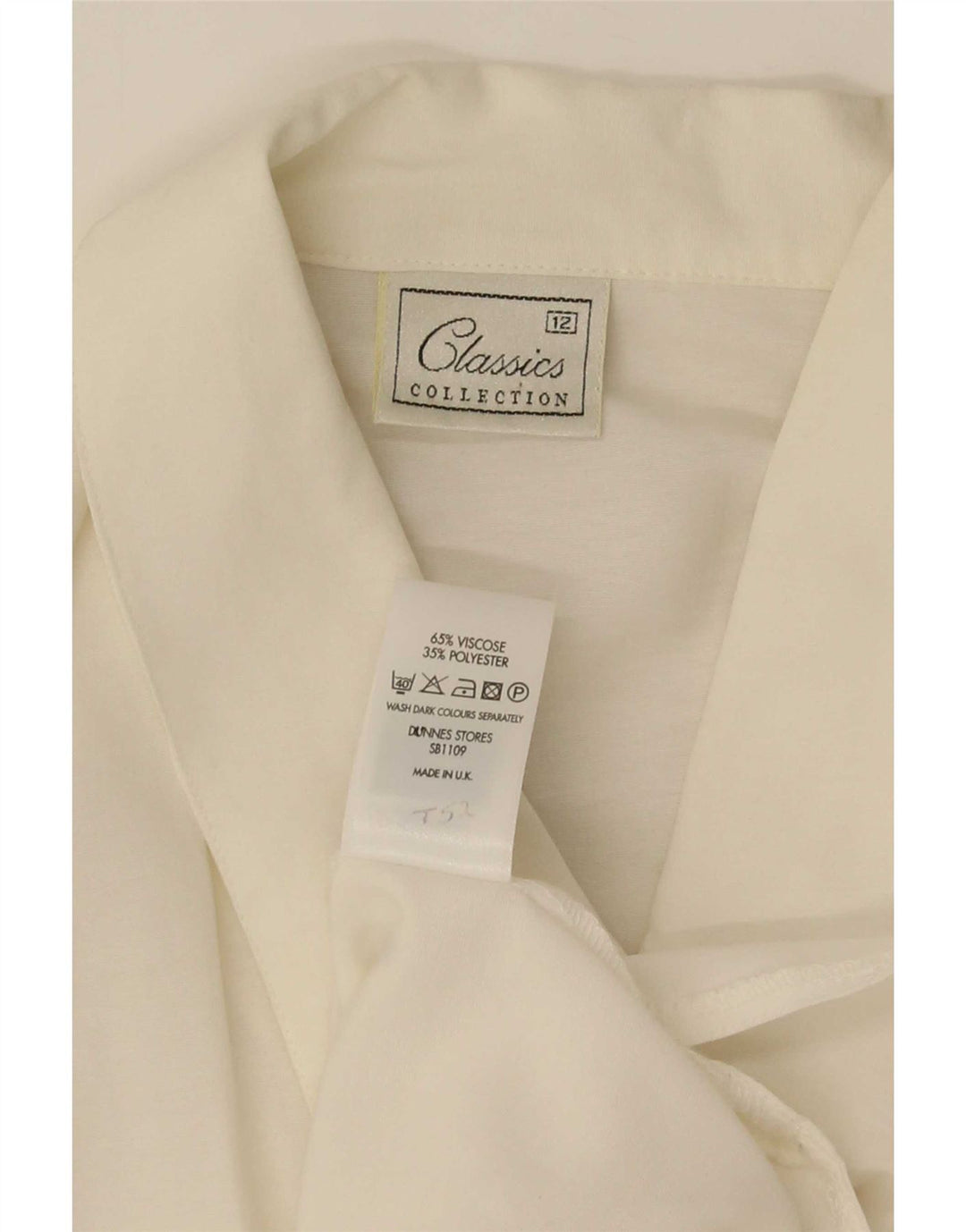 Bluză cămașă obișnuită cu mânecă scurtă pentru femei Classics UK 12 Medium White